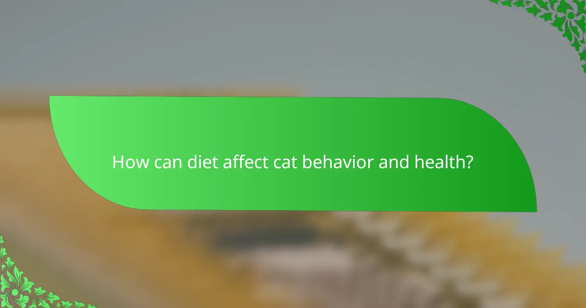 How can diet affect cat behavior and health?