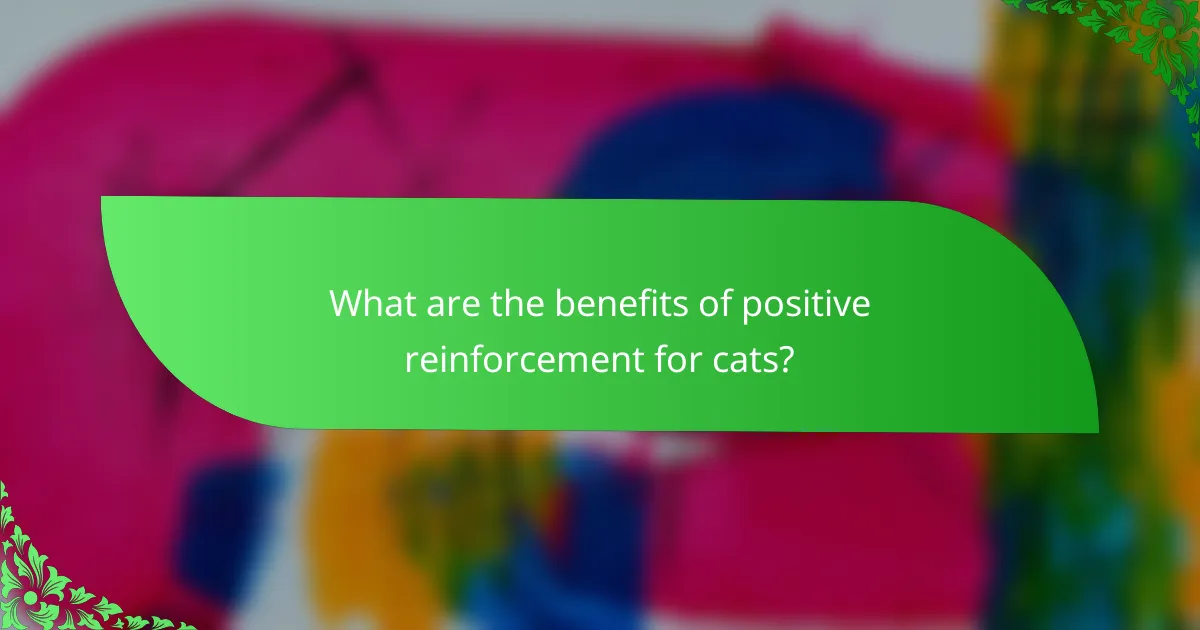 What are the benefits of positive reinforcement for cats?