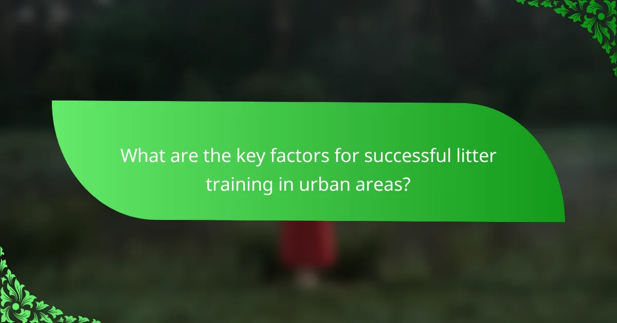 What are the key factors for successful litter training in urban areas?