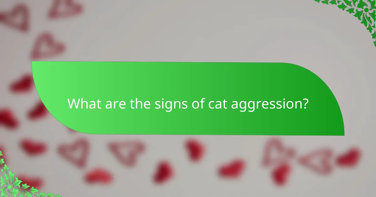 What are the signs of cat aggression?
