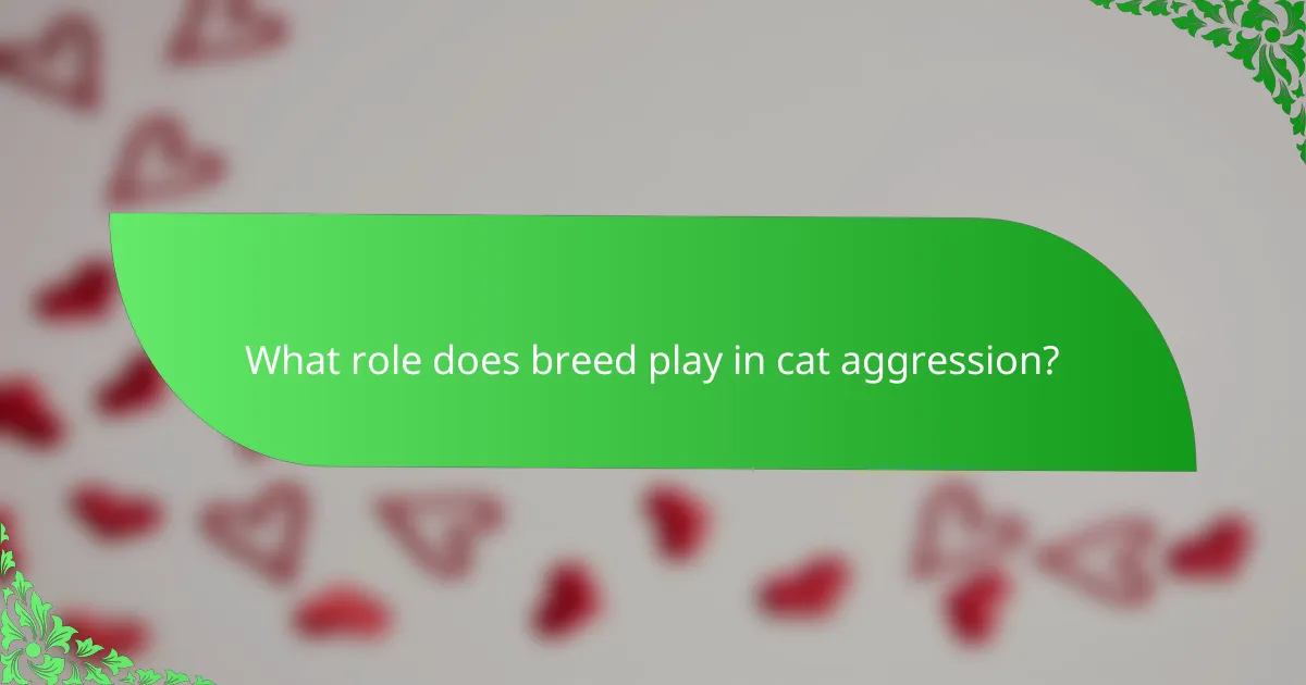 What role does breed play in cat aggression?