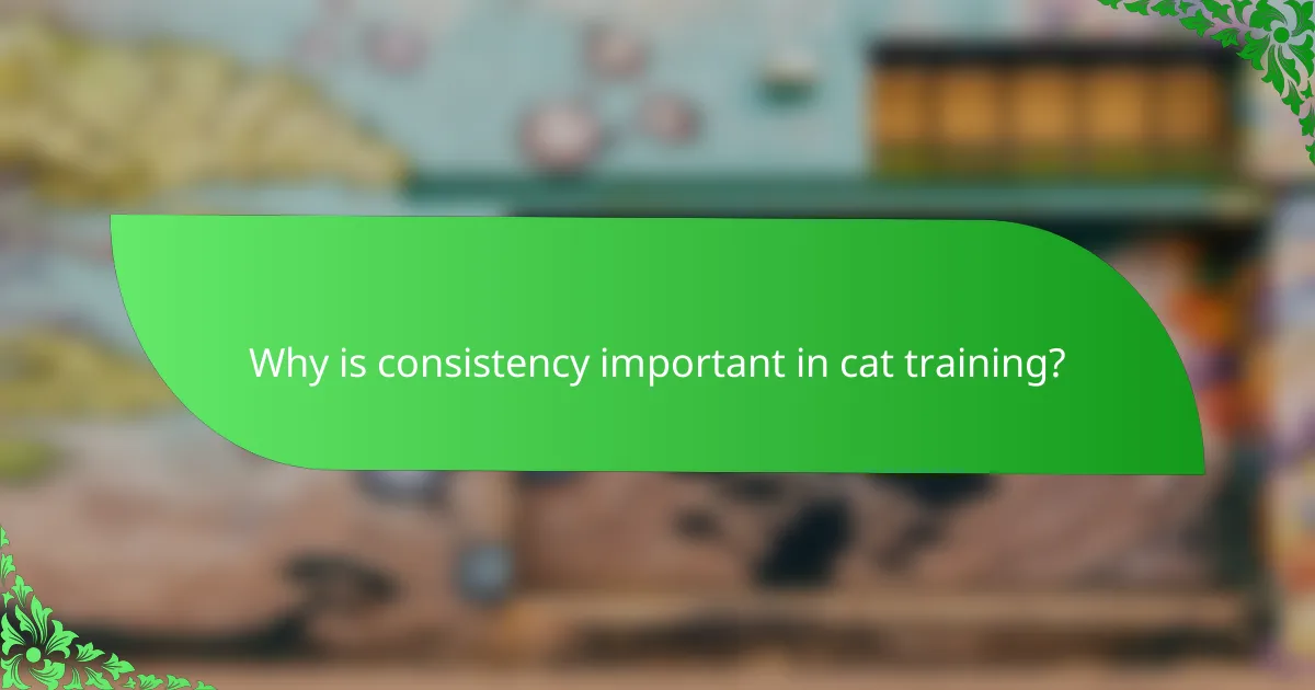 Why is consistency important in cat training?